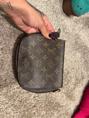 Vintage BoHoLouis Vuitton Brown Monogram Crossbody Pouch with Gold Hardware